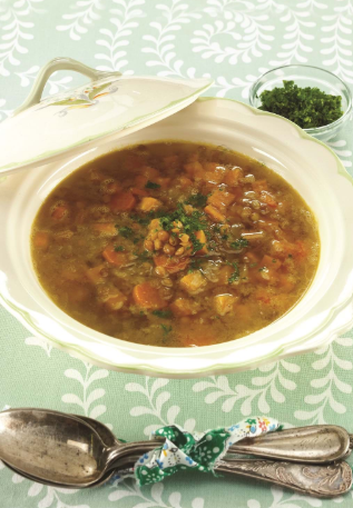 Soupe aux lentilles et patate douce